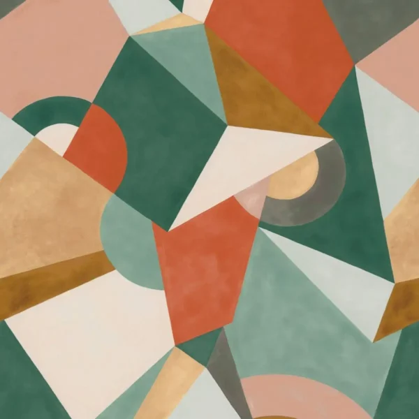 Cubisme Wallpanel - Vert by multicolour geometric wallpaper from casadeco