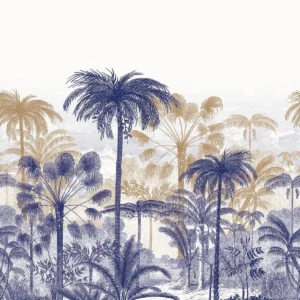 blue botanical wallpaper from casadeco