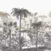 black-grey botanical wallpaper from casadeco