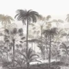 black-grey botanical wallpaper from casadeco