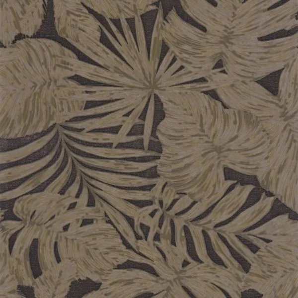 black-grey botanical wallpaper from casadeco