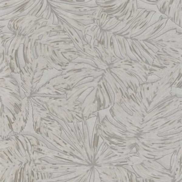 Granada Wallpaper - Gris by black-grey botanical wallpaper from casadeco