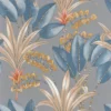 blue botanical wallpaper from casadeco