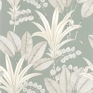 green botanical wallpaper from casadeco