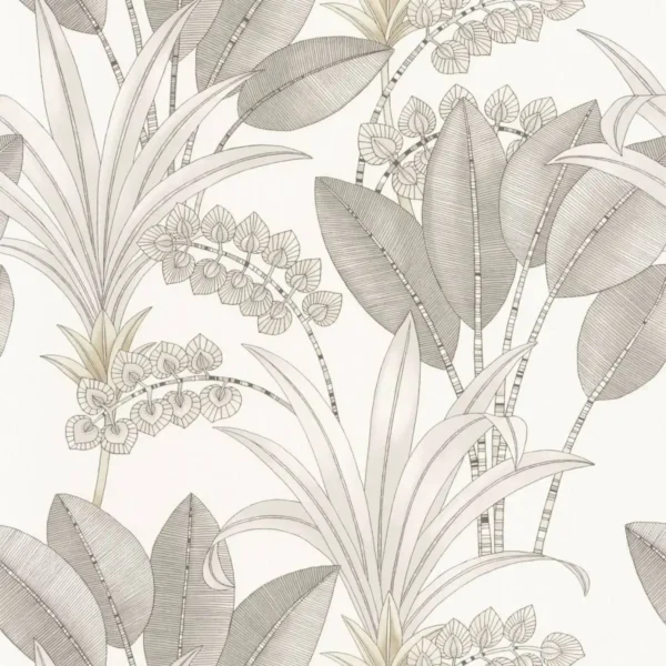 Palma Wallpaper - Blanc by white botanical wallpaper from casadeco