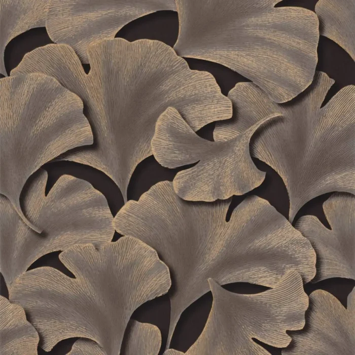 Biloba Wallpaper - Noir Fusain swatch