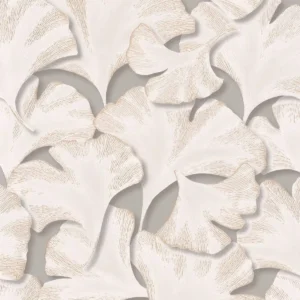 white botanical wallpaper from casadeco