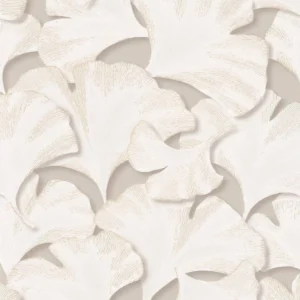 white botanical wallpaper from casadeco