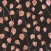 black-grey botanical wallpaper from casadeco