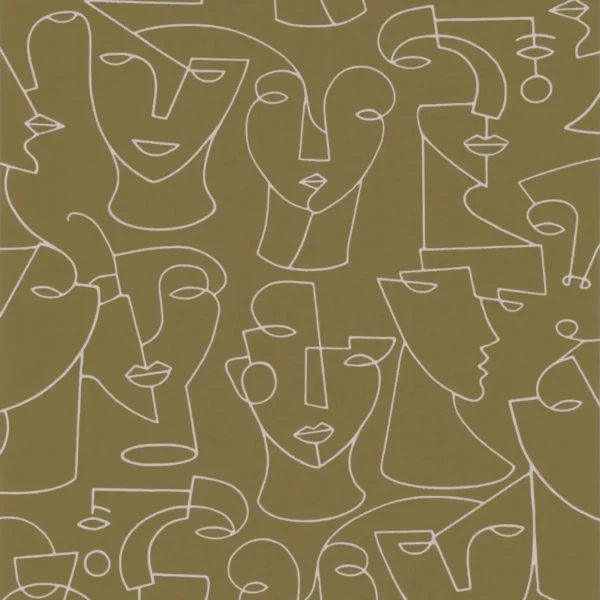 Portrait Wallpaper - Cognac by green misc wallpaper from casadeco