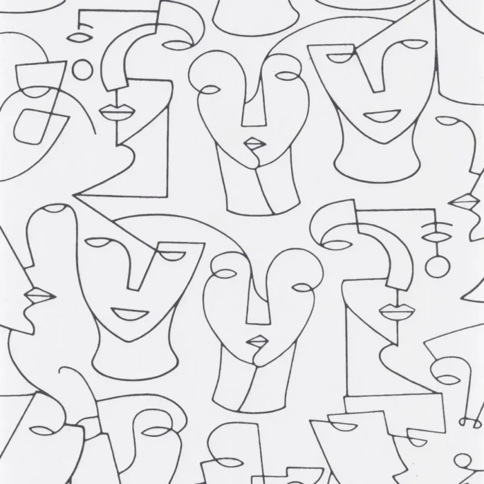 Portrait Wallpaper - Blanc / Noir swatch