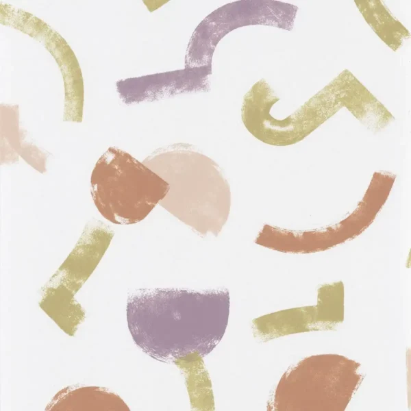 Mouvement Wallpaper - Parme / Orange by white misc wallpaper from casadeco