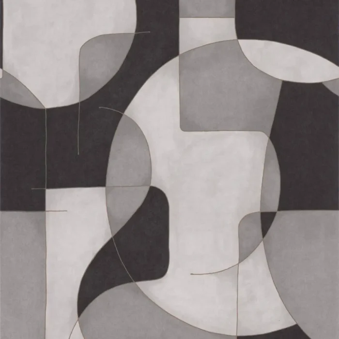 Op'art Wallpaper - Gris / Noir swatch