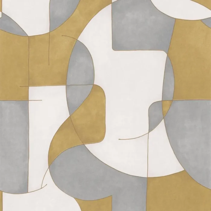 Op'art Wallpaper - Bleu / Or swatch