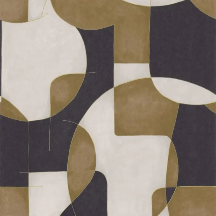 Op'art Wallpaper - Camel / Noir swatch
