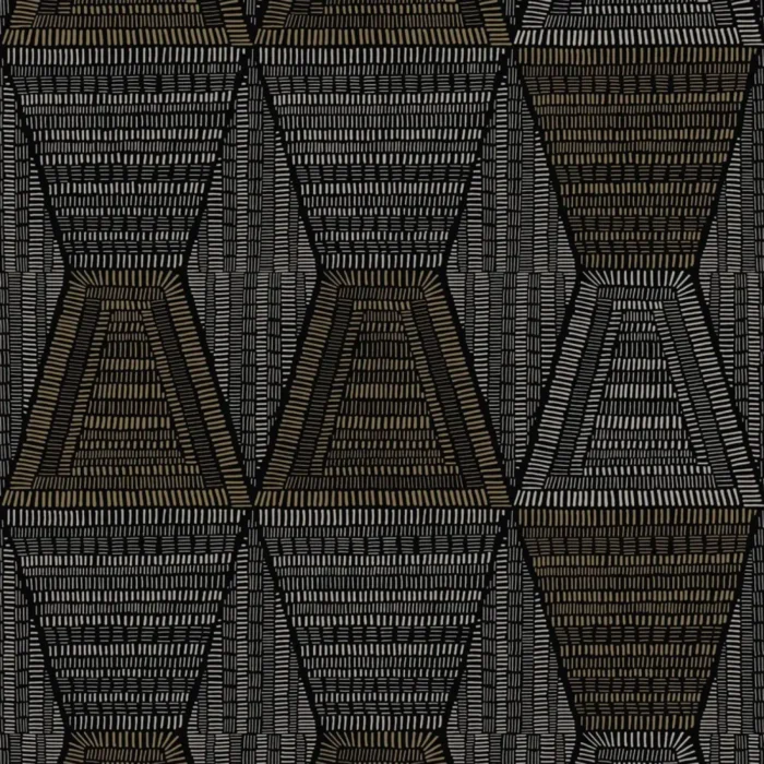 Daia Wallpaper - Noir / Dore – Noir / Doré swatch