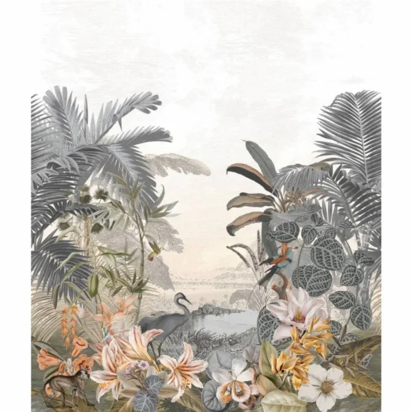 Paraiba Wallcovering - Gris Et Pastel by black-grey animal wallpaper from casamance