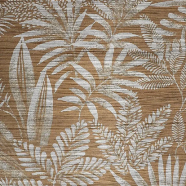 Mandrare Wallcovering - Ocre by yellow botanical wallpaper from casamance