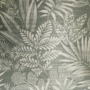 black-grey botanical wallpaper from casamance