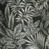 black-grey botanical wallpaper from casamance