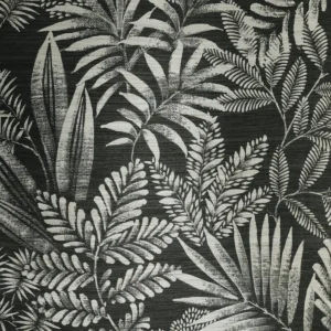 black-grey botanical wallpaper from casamance