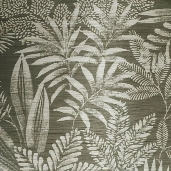 Mandrare Wallcovering - Stone by black-grey botanical wallpaper from casamance