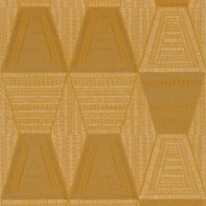 yellow geometric wallpaper from casamance