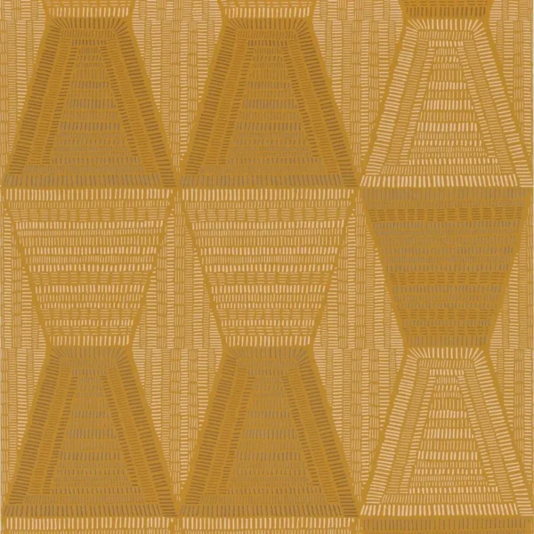 Daia Wallpaper - Ocre by yellow geometric wallpaper from casamance