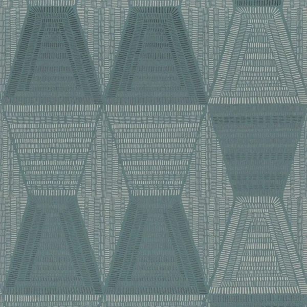 green geometric wallpaper from casamance