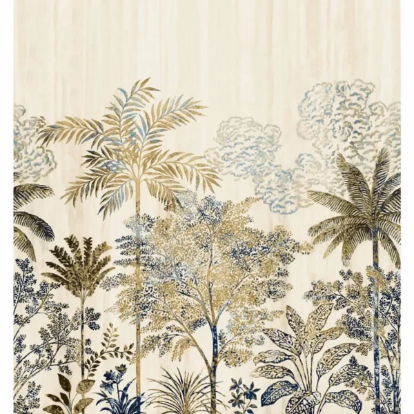 Siwa Wallpanel - Ivoire by multicolour botanical wallpaper from casamance