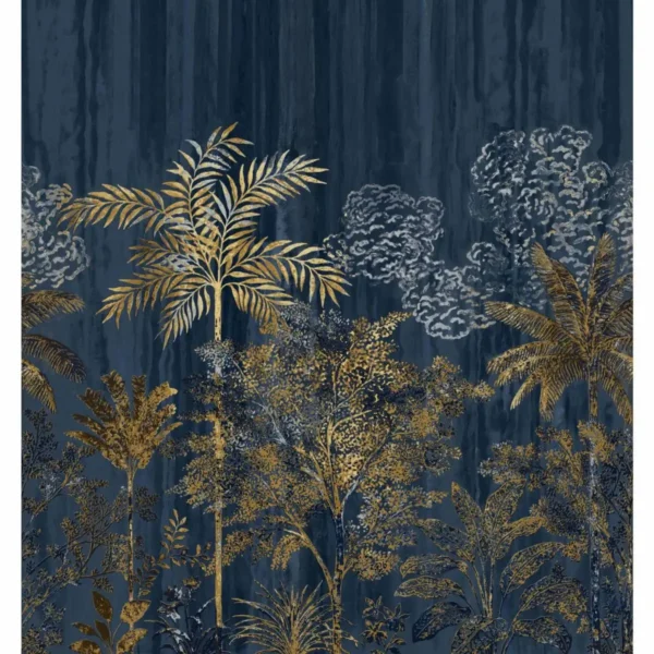 Siwa Wallpanel - Marine by blue botanical wallpaper from casamance