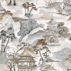 black-grey traditional wallpaper from casamance