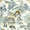 green traditional wallpaper from casamance