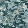 blue traditional wallpaper from casamance