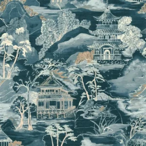 blue traditional wallpaper from casamance