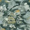 green traditional wallpaper from casamance