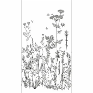 black-grey botanical wallpaper from caselio