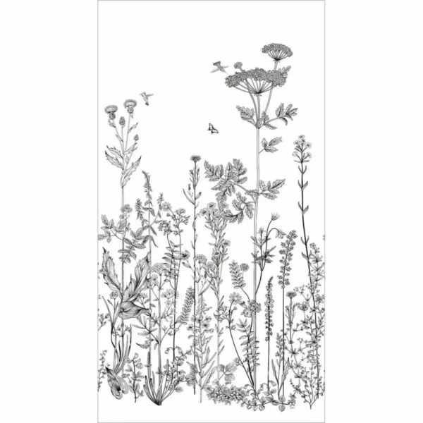 black-grey botanical wallpaper from caselio