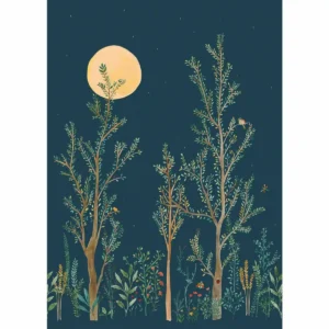 blue botanical wallpaper from caselio