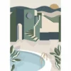 green geometric wallpaper from caselio