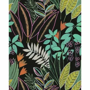 black-grey botanical wallpaper from caselio