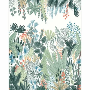 green botanical wallpaper from caselio