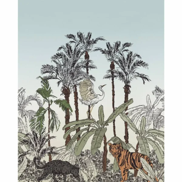La Jungle Enchantee Wallpanel - Multicouleurs by blue animal wallpaper from caselio