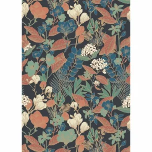 black-grey botanical wallpaper from caselio
