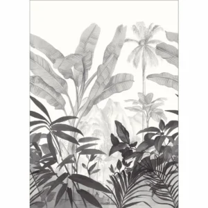 black-grey botanical wallpaper from caselio