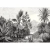black-grey botanical wallpaper from caselio