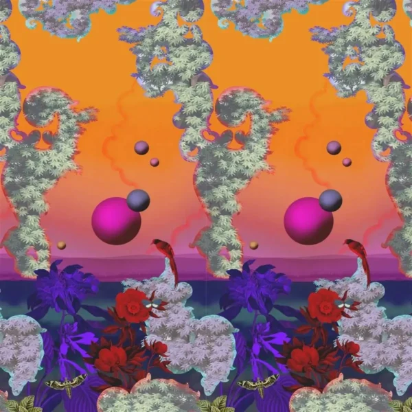 Novafrica Sunset Scene 2 Wallpaper - Tangerine by multicolour botanical wallpaper from christian lacroix