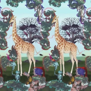 green animal wallpaper from christian lacroix