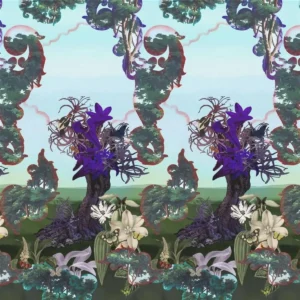 green botanical wallpaper from christian lacroix