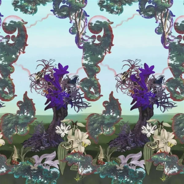 green botanical wallpaper from christian lacroix